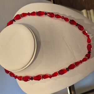 Elegant Red Beaded Necklace